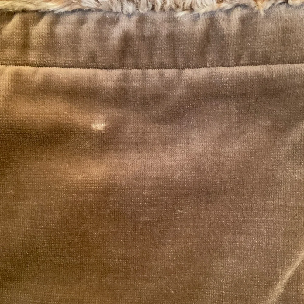 Pottery Barn Pillow Sham Tan Faux Fur Trim